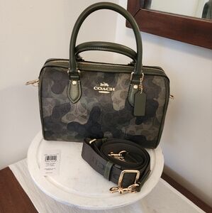 Coach Camo Rowan Satchel NWT